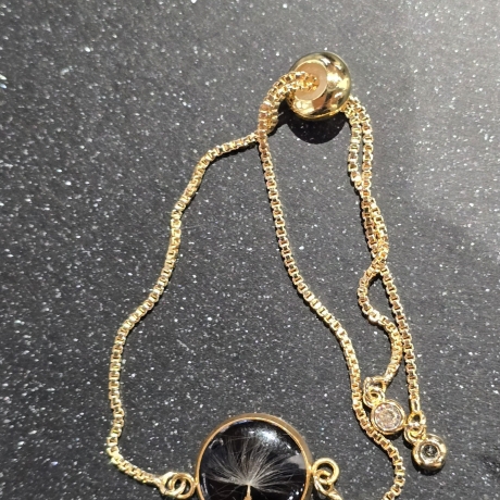 Armband mit Blüten 18k vergoldet/ Edelstahl/Sterling Silber 