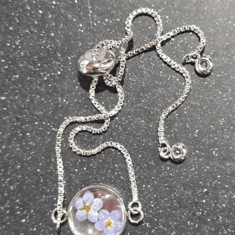 Armband mit Blüten 18k vergoldet/ Edelstahl/Sterling Silber 