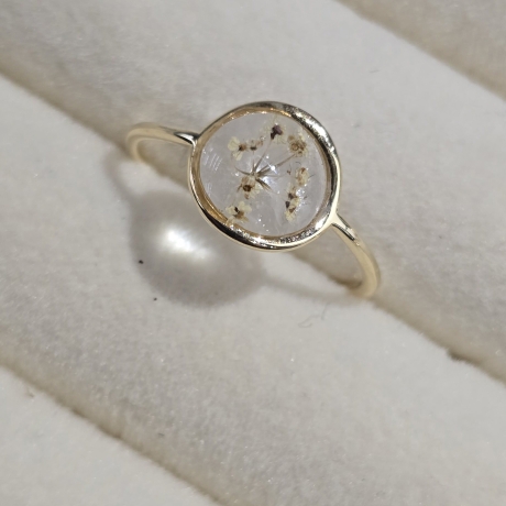 Ring mit echten Blüten  18k vergoldet/Sterling Silber 