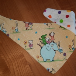 Wendehalstuch - Elefant mit Kind, Schwein, Krokodil, Huhn, Hase