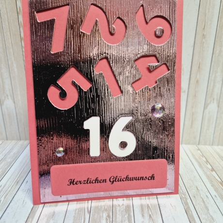 Geburtstagskarte Karte mit Zahl 16.Geburtstag