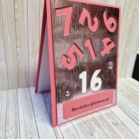 Geburtstagskarte Karte mit Zahl 16.Geburtstag