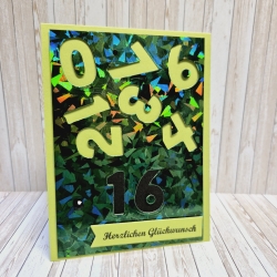 Geburtstagskarte Karte mit Zahl 16.Geburtstag
