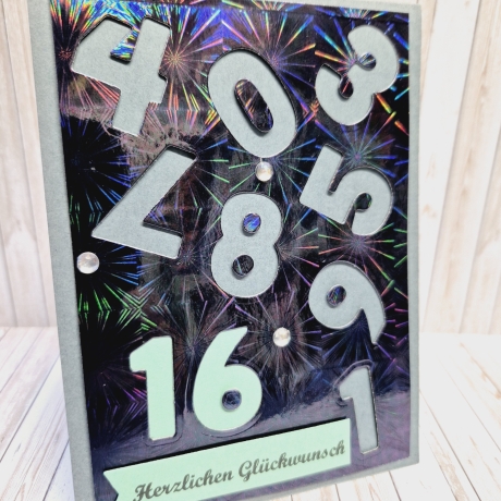 Geburtstagskarte Karte mit Zahl 16.Geburtstag