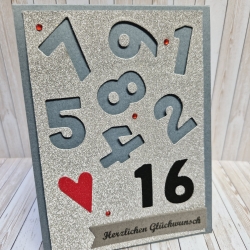Geburtstagskarte Karte mit Zahl 16.Geburtstag