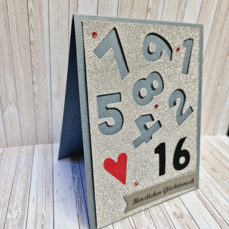 Geburtstagskarte Karte mit Zahl 16.Geburtstag