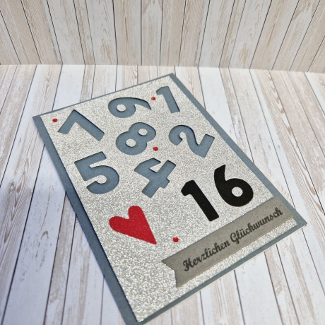 Geburtstagskarte Karte mit Zahl 16.Geburtstag
