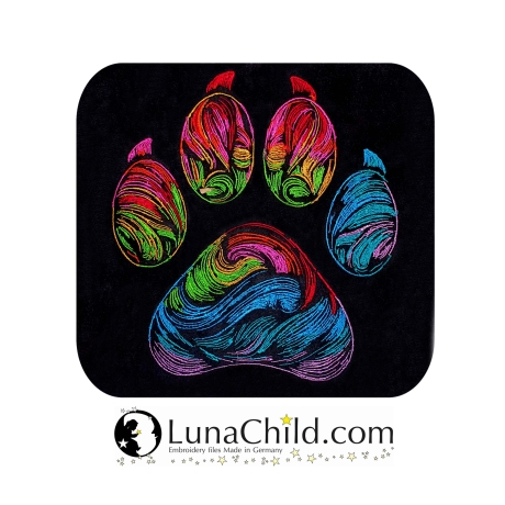 Stickdatei Pfote Katze Hund Kessy Kitten bunt