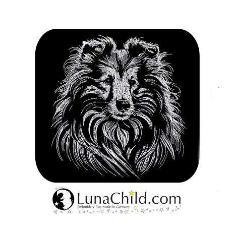 Stickdatei Sheltie Mira Hund realistisch Collie