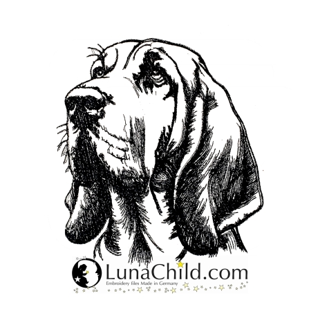 Stickdatei Amerikanischer Bluthund Cora Hund 