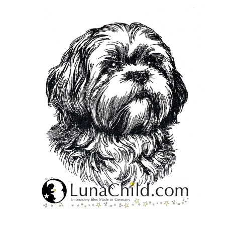 Stickdatei Lhasa Apso Gustav Hund realistisch