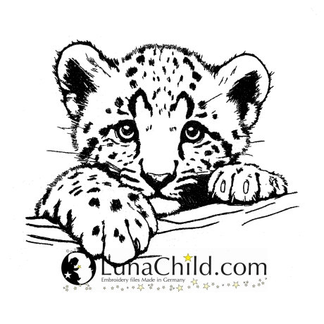 Stickdatei Leopard Baby Finn realistisch