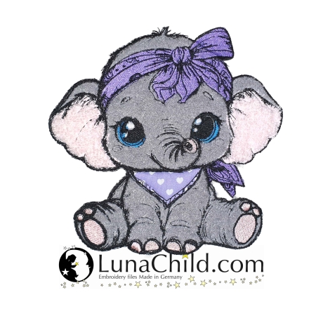 Stickdatei Applikation Elefant Elias von Lunachild