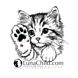 NEU Stickdatei Katze Kätzchen Heidi Kitten Pfote