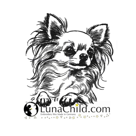 Neu Stickdatei Chihuahua Betty Hund realistisch