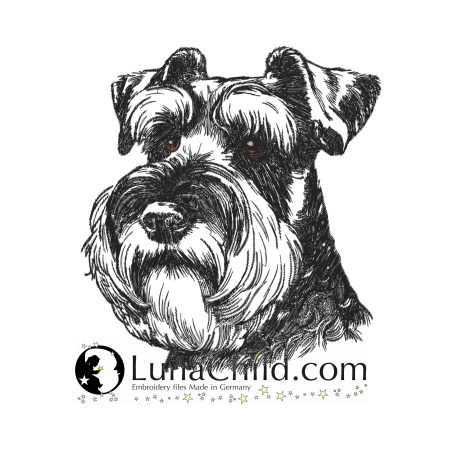 NEU Stickdatei Riesenschnauzer Santo Hund LunaChild