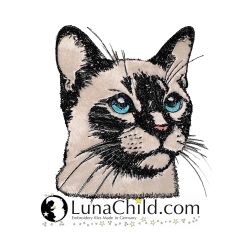 Stickdatei Applikation Thai Katze Siam Sam  Stickdatei Applikation Thai Katze Siam Sam