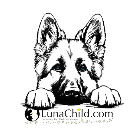 NEU Stickdatei deutscher Schäferhund Helli Hund