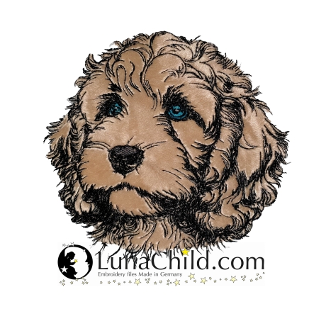 Stickdatei Applikation Cockapoo Milli realistisch