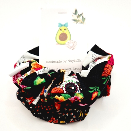 Handmade Haargummi Set (2Stück) Tag der Toten/ Red Layla