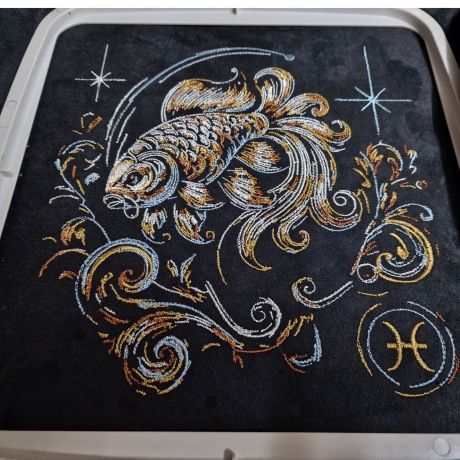 Neu Stickdatei Sternzeichen Fisch LunaChild Zodiak