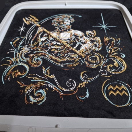 Neu Stickdatei Sternzeichen Wassermann LunaChild Zodiak