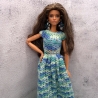 Buntes Puppenkleid und Zubehör für 1:6 Puppen (Barbie, Steffi)