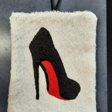 weißer High Heels Waschhandschuh für Erwachsene
