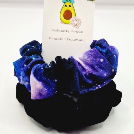 Handmade Haargummi (2Stück) Purple Galaxy/ Pearl