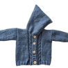 Bio Strickjacke mit Kapuze in Blau Größe 62/68  3-6 Monate