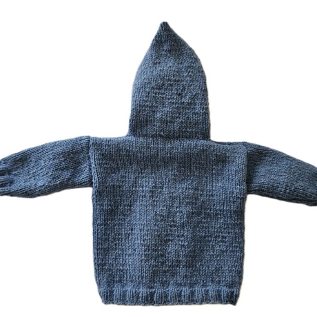 Bio Strickjacke mit Kapuze in Blau Größe 62/68  3-6 Monate