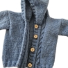 Bio Strickjacke mit Kapuze in Blau Größe 62/68  3-6 Monate