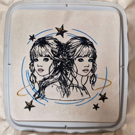 Neu Stickdatei Sternzeichen Zwilling realistisch Lunachild