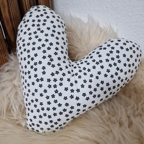 Herzkissen Brustherzkissen Lagerungskissen Blümchen weiß W1517 
