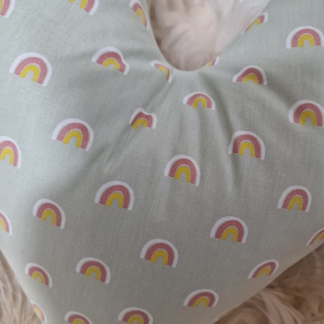 Herzkissen Brustherzkissen Lagerungskissen Regenbogen mint W1573