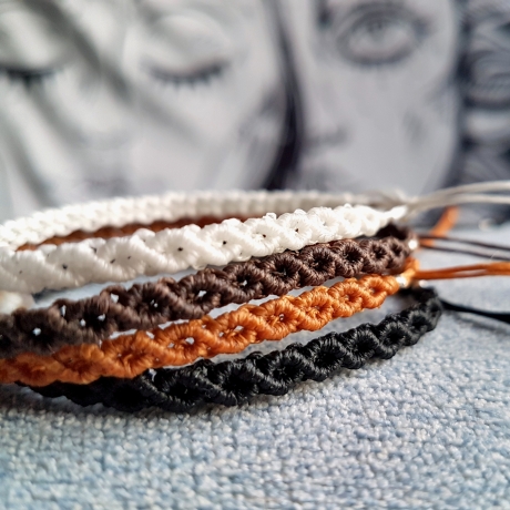 2x Makramee Freundschaftsarmbänder • Boho Glücksbringer Geschenk