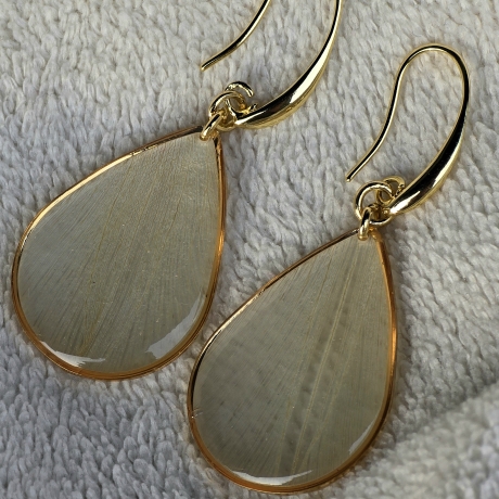 Blütenschmuck Echtblüten Ohrringe 18k/24k Gold/ Sterling Silber 
