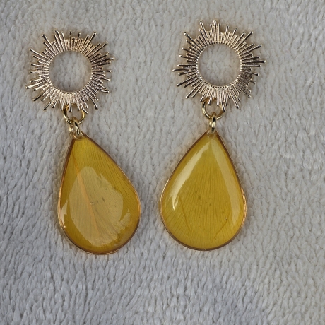 Blütenschmuck Echtblüten Ohrringe 18k/24k Gold/ Sterling Silber 
