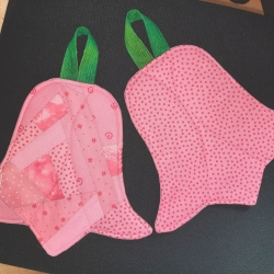 für den Frühling - 1 Paar rosa Tulpen Topflappen