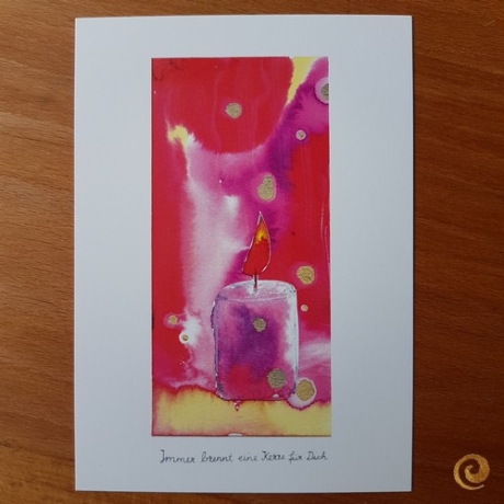 Postkarte Immer brennt eine Kerze für Dich
