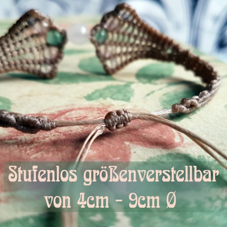 Makramee Armband mit Edelstein • Boho Jugendstil Schmuck