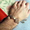 Makramee Armband mit Edelstein • Boho Jugendstil Schmuck