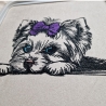 Stickdatei Yorkshire Terrier Welpe Schleife Hund Elsa