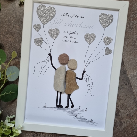 Geschenk zur Silberhochzeit 25. Hochzeitstag Personalisierbar 