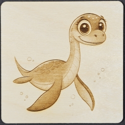 Holzbild Plesiosaurier 20x20 cm