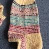 Socken/Sneaker Gr.32/33 gelb mit bunten Streifen