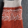 Socken Gr. 38/39 Katzenmotiv weiß und terracotta