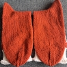 Socken Gr. 38/39 Katzenmotiv weiß und terracotta