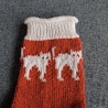 Socken Gr. 38/39 Katzenmotiv weiß und terracotta