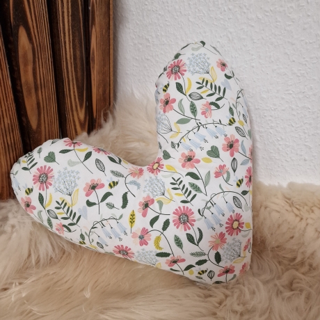 Herzkissen Brustherzkissen Lagerungskissen Blumen Biene W1559